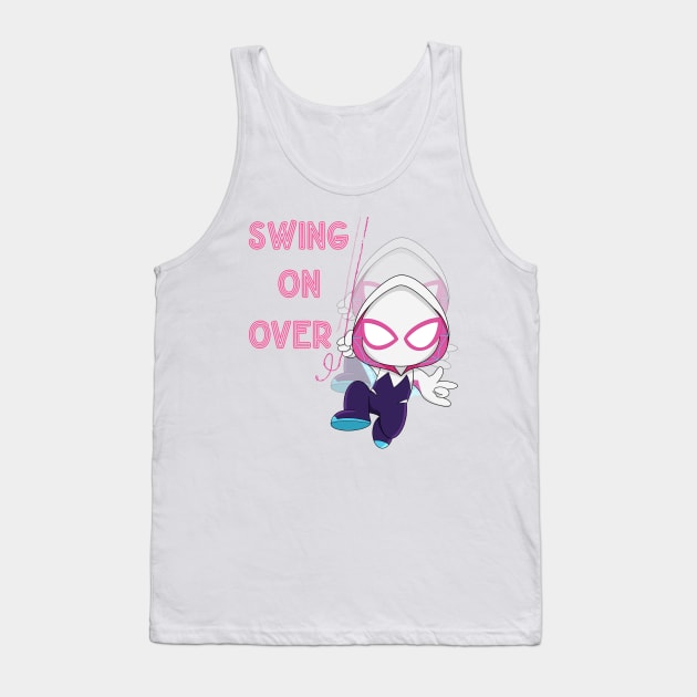 Swing on over, ghost spider girl, party Spidey birthday, cute Gwen spider Tank Top by PrimeStore